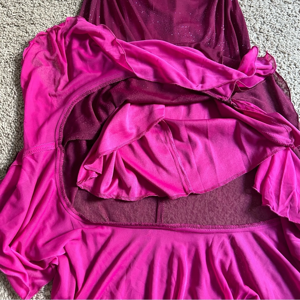 Jodi Kristopher Asymmetrical Dress in Deep Pink - Picture 6 of 9